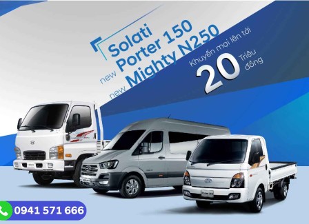 Hyundai Vinh khuyễn mãi 20 triệu đồng cho Hyundai Solati, H150